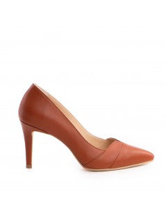 Pantofi stiletto piele naturala Caramiziu Yuki - The5thelement.ro