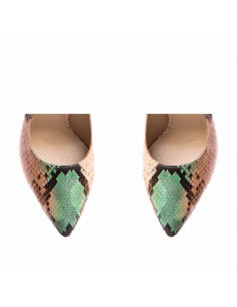 Pantofi stiletto piele naturala Verde Luxury - The5thelement.ro