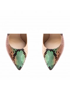 Pantofi stiletto piele naturala Verde Luxury - The5thelement.ro