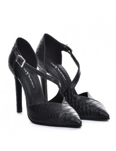 Pantofi Dama Piele Naturala Negru  Muse Snake - The5thelement.ro