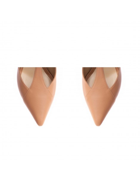 Pantofi stiletto piele naturala Nude Donna - The5thelement.ro