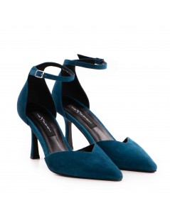 Pantofi stiletto piele naturala Turcoaz Classy - The5thelement.ro