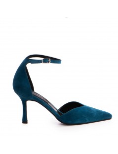 Pantofi stiletto piele naturala Turcoaz Classy - The5thelement.ro