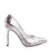 Pantofi stiletto piele naturala Argintiu Luxury