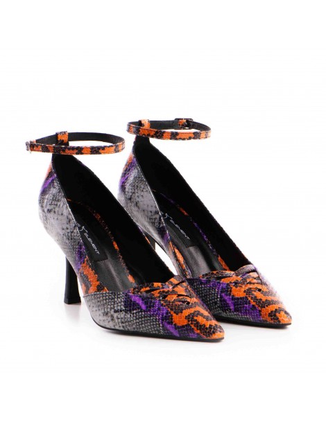 Pantofi stiletto piele naturala Multicolor Yasmina - The5thelement.ro