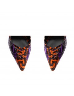 Pantofi stiletto piele naturala Multicolor Yasmina - The5thelement.ro