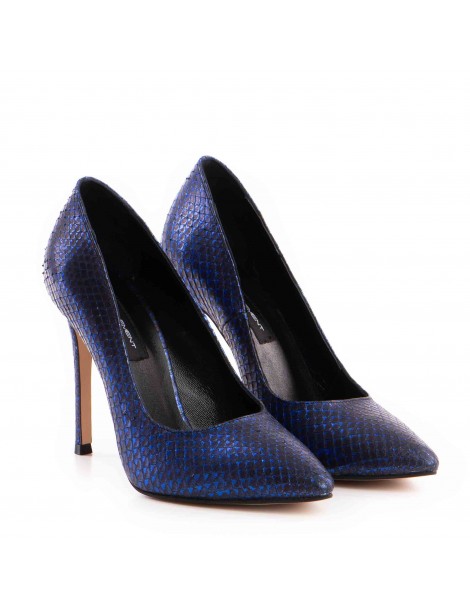Pantofi stiletto piele naturala Albastru Luxury - The5thelement.ro