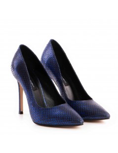 Pantofi stiletto piele naturala Albastru Luxury - The5thelement.ro