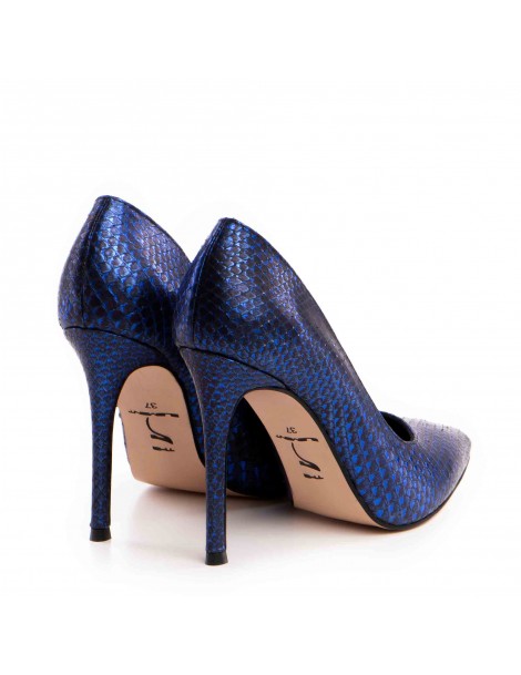 Pantofi stiletto piele naturala Albastru Luxury - The5thelement.ro