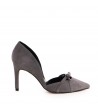 Pantofi stiletto piele naturala Gri Tessa