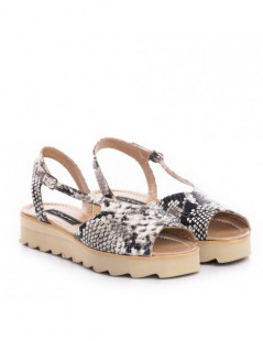 Sandale dama piele fara toc Gri Romy - The5thelement.ro