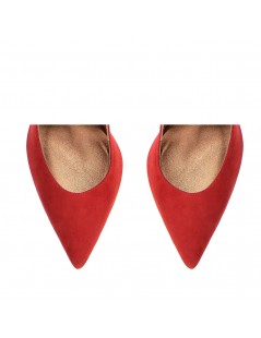 Pantofi Stiletto Piele Naturala Classic Rosu - The5thelement.ro