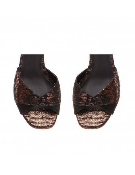 Sandale piele naturala Negru Flowers - The5thelement.ro