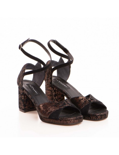 Sandale piele naturala Negru Flowers - The5thelement.ro