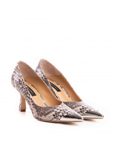 Pantofi stiletto piele naturala Grej Aven - The5thelement.ro