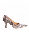 Pantofi stiletto piele naturala Grej Aven