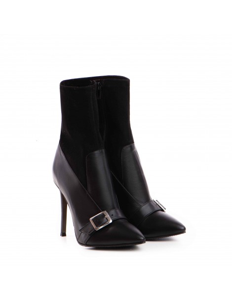 Botine Dama Piele Naturala Neagra Sleek - The5thelement.ro