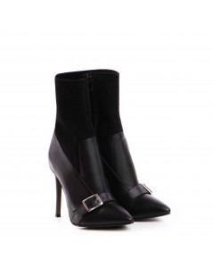 Botine Dama Piele Naturala Neagra Sleek - The5thelement.ro