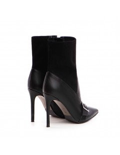 Botine Dama Piele Naturala Neagra Sleek - The5thelement.ro