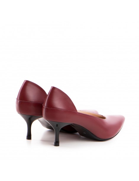 Pantofi stiletto piele naturala Visiniu Celine - The5thelement.ro