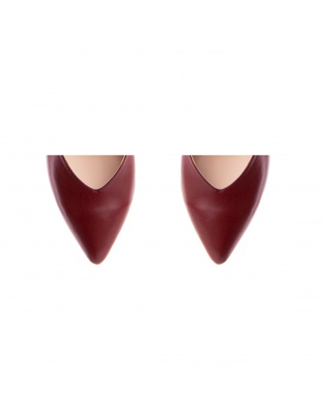 Pantofi stiletto piele naturala Visiniu Celine - The5thelement.ro