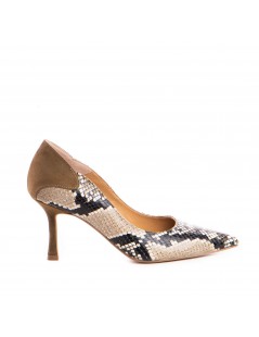 Pantofi stiletto piele naturala Khaki Elise - The5thelement.ro