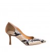 Pantofi stiletto piele naturala Khaki Elise