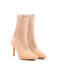 Botine Dama Piele Naturala Bej Vanya - The5thelement.ro