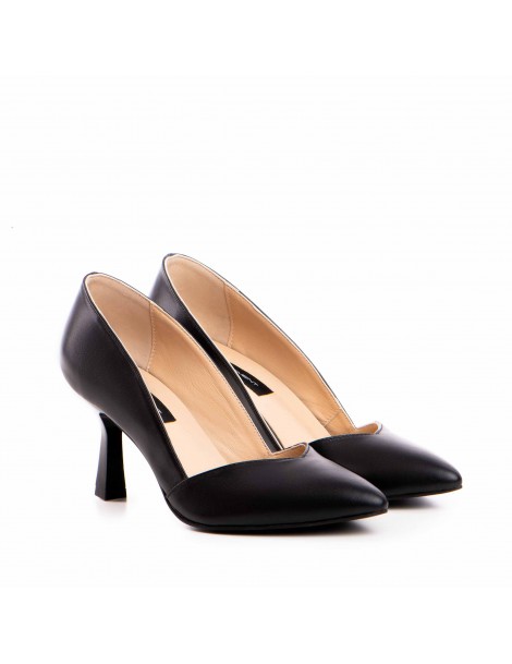 Pantofi stiletto piele naturala Negru Ava - The5thelement.ro