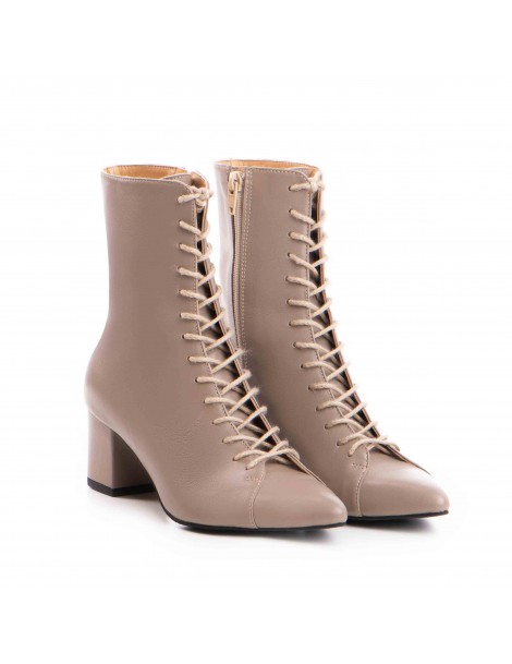 Ghete Dama Piele Naturala Grej Lucía - The5thelement.ro