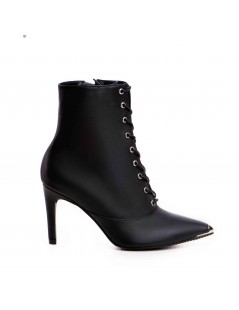 Botine dama Lace-Up Negru Silver Piele Naturala - The5thelement.ro