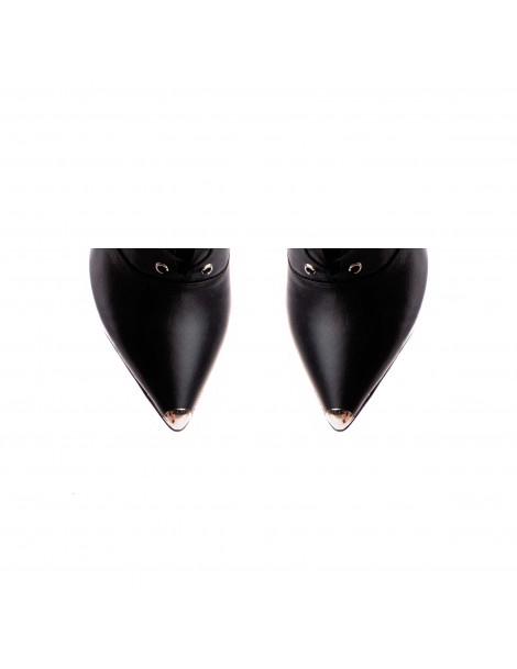 Botine dama Lace-Up Silver Piele Naturala - The5thelement.ro