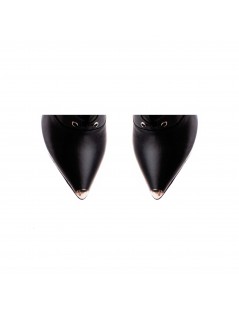 Botine dama Lace-Up Negru Silver Piele Naturala - The5thelement.ro