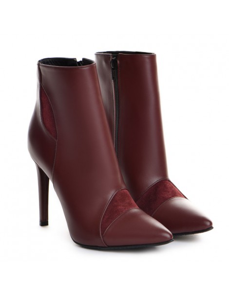 Botine dama Piele Naturala Burgundy Chloe - The5thelement.ro