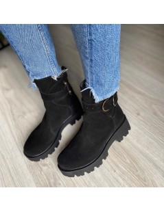 Bocanci dama Piele Naturala Negru Aria - The5thelement.ro