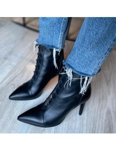 Botine dama Piele Naturala Negru CThru - The5thelement.ro