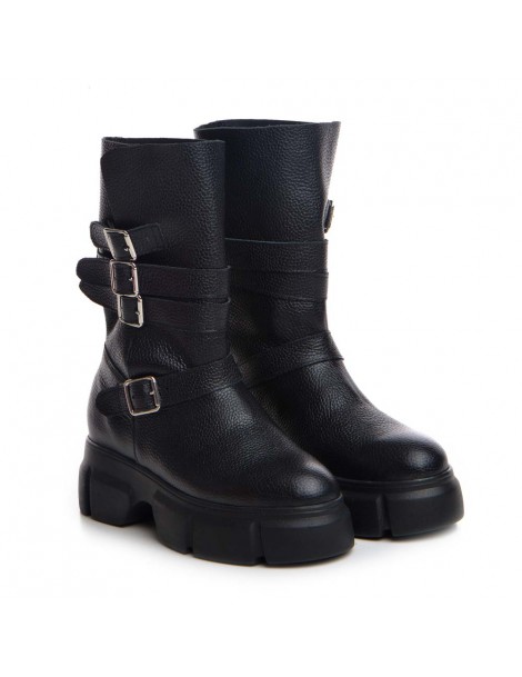 Bocanci dama Piele Naturala Negru Hazel - The5thelement.ro