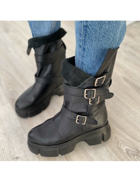 Bocanci dama Piele Naturala Negru Hazel - The5thelement.ro