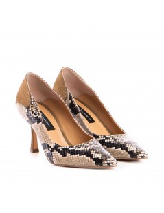 Pantofi stiletto piele naturala Khaki Elise - The5thelement.ro