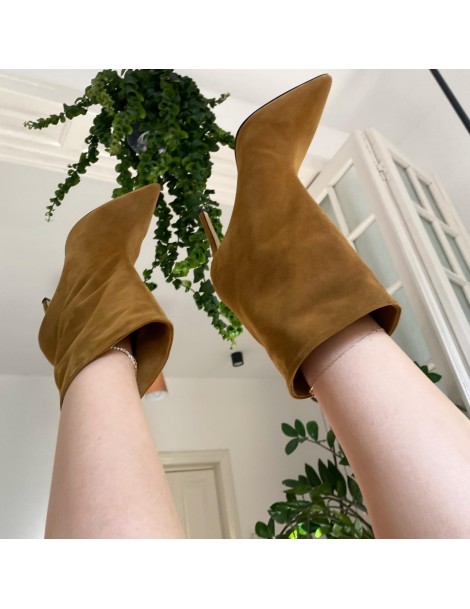 Botine Dama Piele Naturala Camel Cardie - The5thelement.ro