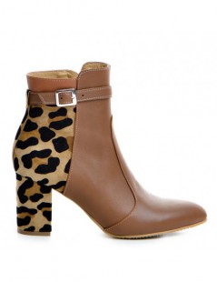 Ghete Dama Piele Naturala Camel Eva - The5thelement.ro