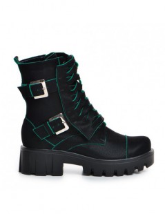 Bocanci dama Piele Naturala Negru Fringe - The5thelement.ro