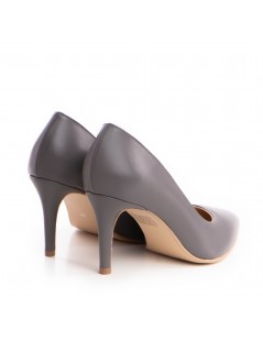 Pantofi stiletto piele naturala Gri Ivy - The5thelement.ro