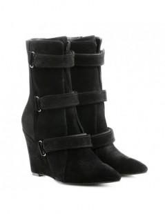 Ghete dama cu platforma Urban Black Velvet Piele Naturala - The5thelement.ro