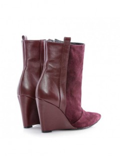 Ghete dama cu platforma Burgundy Fall Piele Naturala - The5thelement.ro