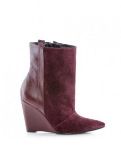 Ghete dama cu platforma Burgundy Fall Piele Naturala - The5thelement.ro