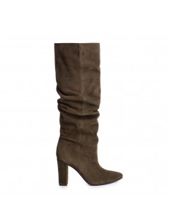 Cizme Dama Piele Naturala Khaki Clare - The5thelement.ro