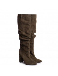 Cizme Dama Piele Naturala Khaki Clare - The5thelement.ro
