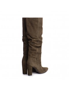 Cizme Dama Piele Naturala Khaki Clare - The5thelement.ro