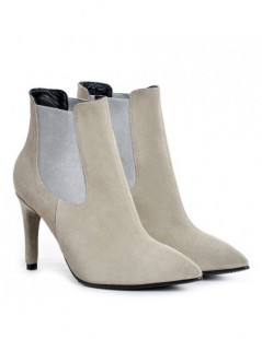 Botine dama All Day Gri Piele Naturala - The5thelement.ro